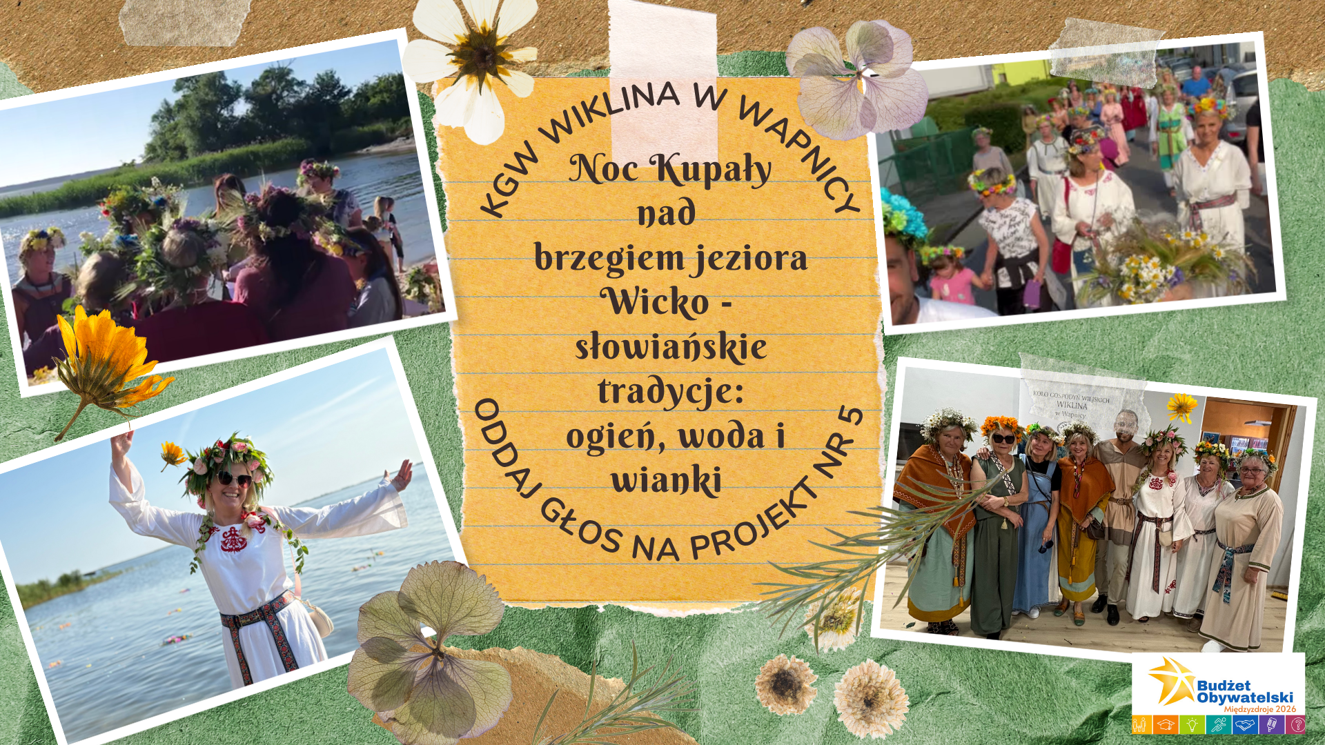 Społeczny nr 5 - Noc Kupały nad brzegiem Jeziora Wicko - słowiańskie tradycje, ogień, woda i wianki